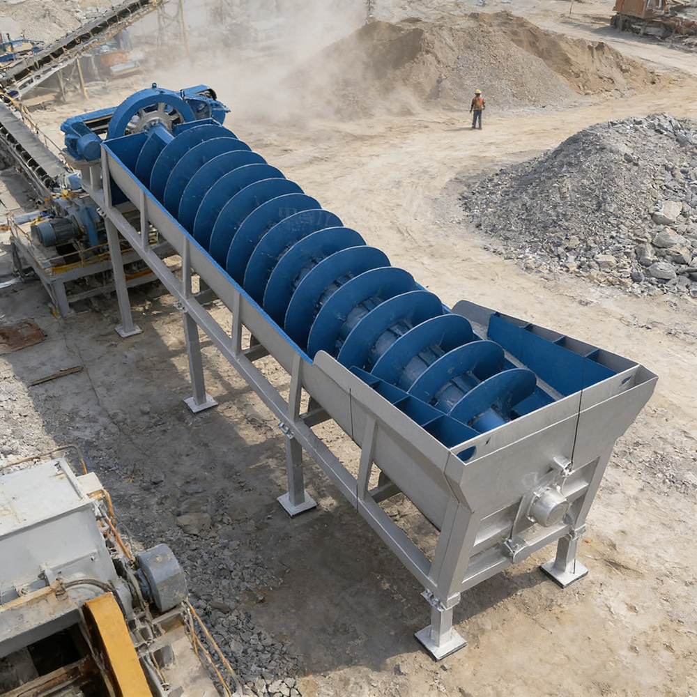 Mesin cuci pasir spiral keluaran tinggi High output spiral sand washer