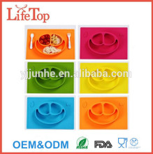 2017 Hot Happy Face One-piece Silicone Placemat for Children
