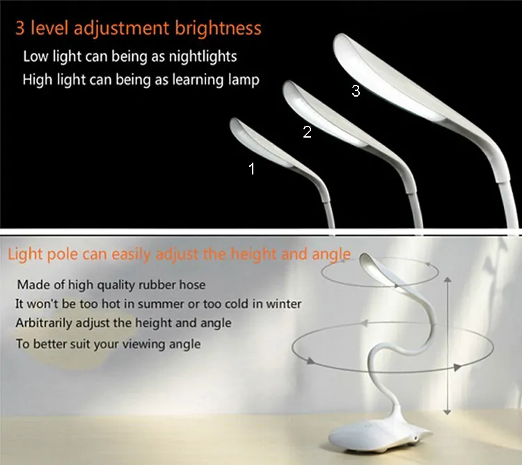 Adjustable Touch Control LED Desk Lamp with Eye Protection