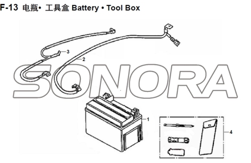 F-13 Battery Tool Box XS150T-8 CROX Untuk SYM Spare Part Kualitas Top