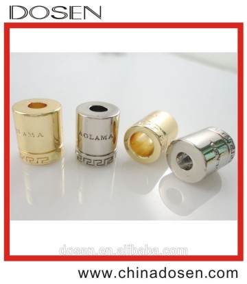 gold/silver tone engrave logo cord end for fashion garments & handbags,exclusive distributor cord end,decorative cord ends