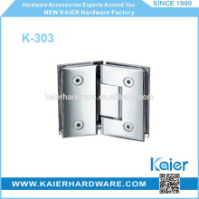 Shower hinge in shower door