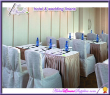 white classical damask chair covers with pleats for banquet chairs