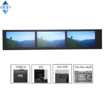 ultra-wide lcd 7inch*3screen multiple screen advertising device for super market