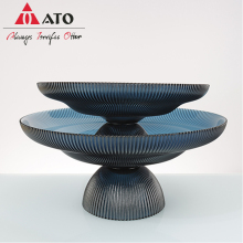 Luxury fruit trays plate blue glass fruit plate