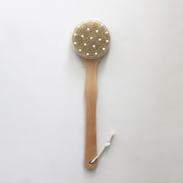 Body Back Scrubber Bath Brush with Bamboo Handle