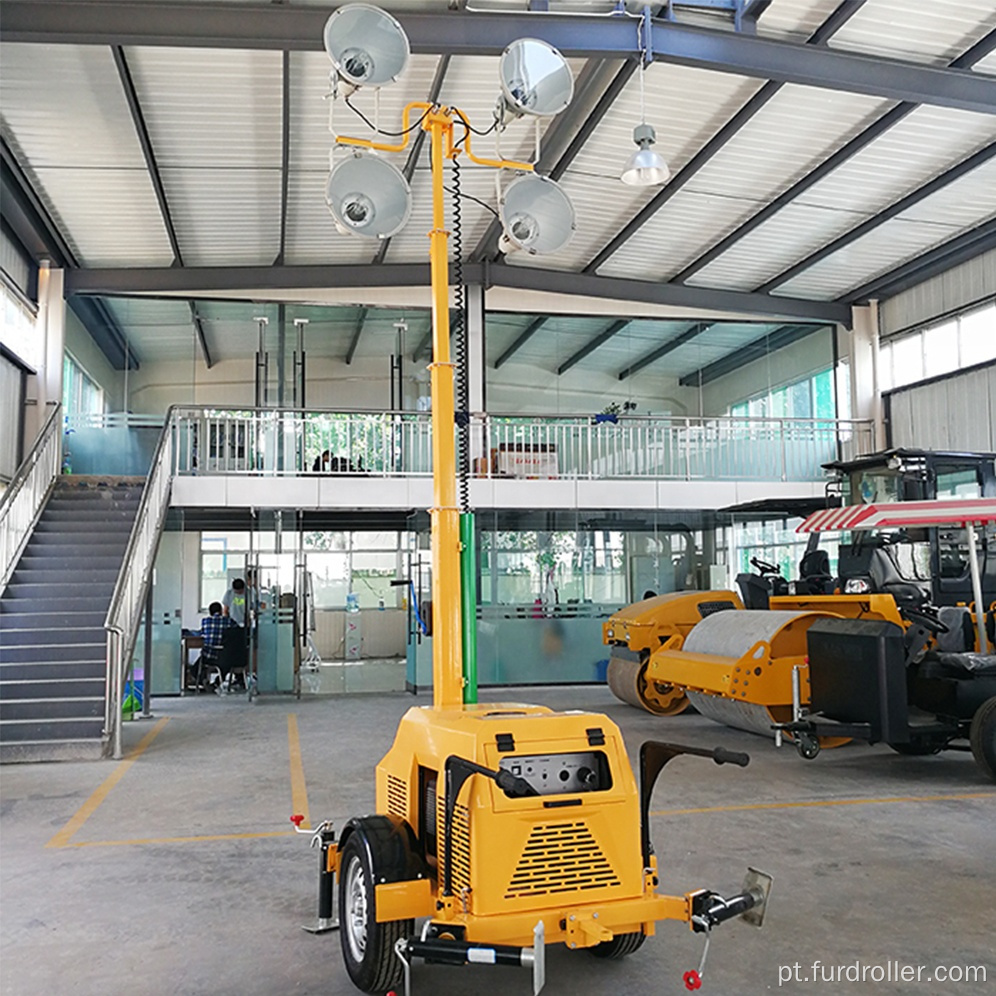 Torre de luz de inundação ao ar livre levou reboque gerador de gasolina torre de iluminação FZMTC-1000B