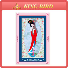 Handwork collage patchwork decorative painting of play the stringed instrument