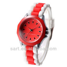 rhombus case ODM design fashion silicone couple gift watch with inner ring