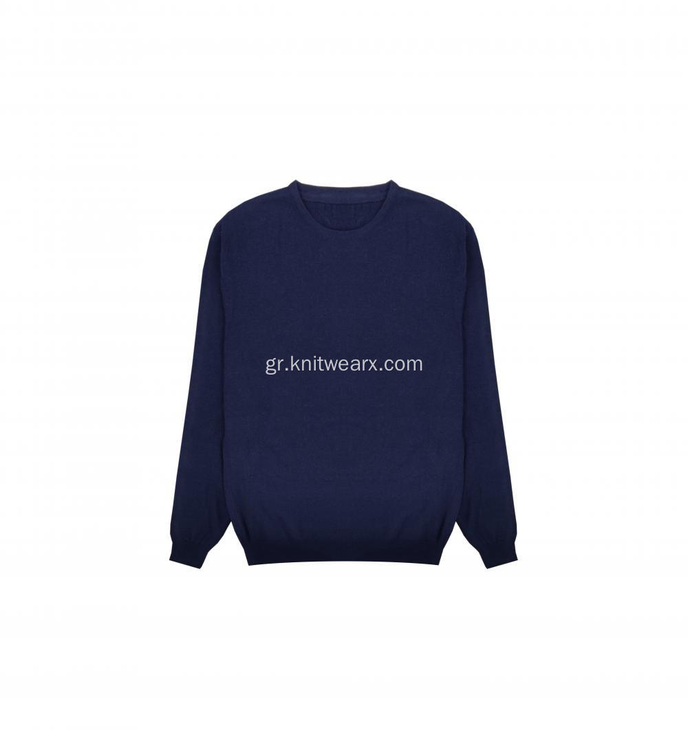 Ανδρικό πλεκτό πουλόβερ από μαλλί Crewneck πουλόβερ