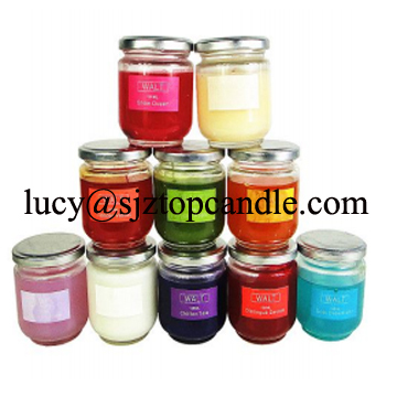 100% scented wax candle in glass jar/organic scents glass candle