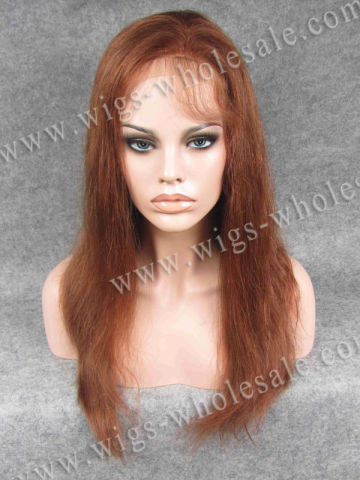 Auburn Hair High Quality 100% human hair silk top full lace wigs