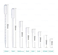 Non-cytotoxic Non-hemolytic Non-pyrogenic Non-endotoxin Disposable LDPE Pasteur Pipettes in Varying Volumes