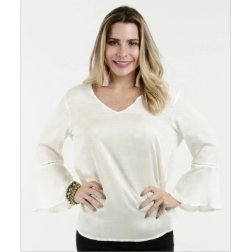 Neueste Design Damen Long Flare Sleeve Shirts