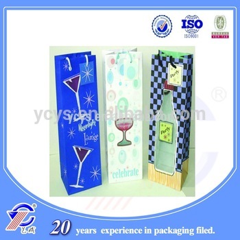 Wine Bottle Paper Bag with Customized Sizes and Pinting Ways are Available