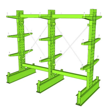 Warehouse Storage Adjustable Steel Single or Double Arm Cantilever Shelf