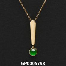 100% Natural Jadeite jade 18K Gold Pendant