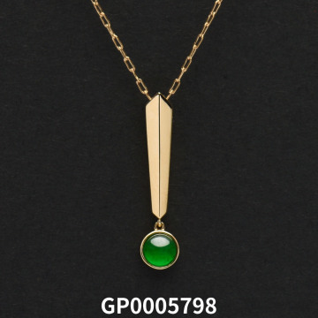 100% Natural Jadeite jade 18K Gold Pendant