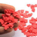 8mm arcilla polimérica roja corazones aditivos de limo suministros rebanadas de cobertura Sprinkles Kit de bricolaje para limo crujiente transparente esponjoso