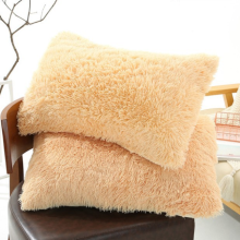 Winter soft solid plush fabric 48x74 pillow case