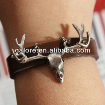 women leather bracelets faux leather bracelet stainless steel leather bracelet