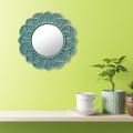 Floral Ceramic Accent Wall Mirror