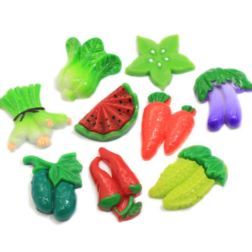 100 pièces divers légumes Chili chou carotte en forme de résine Cabochon fait à la main artisanat travail décor perles Slime