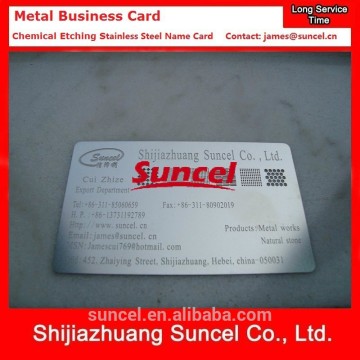 Etching and painted Stainless Steel Business Name Card