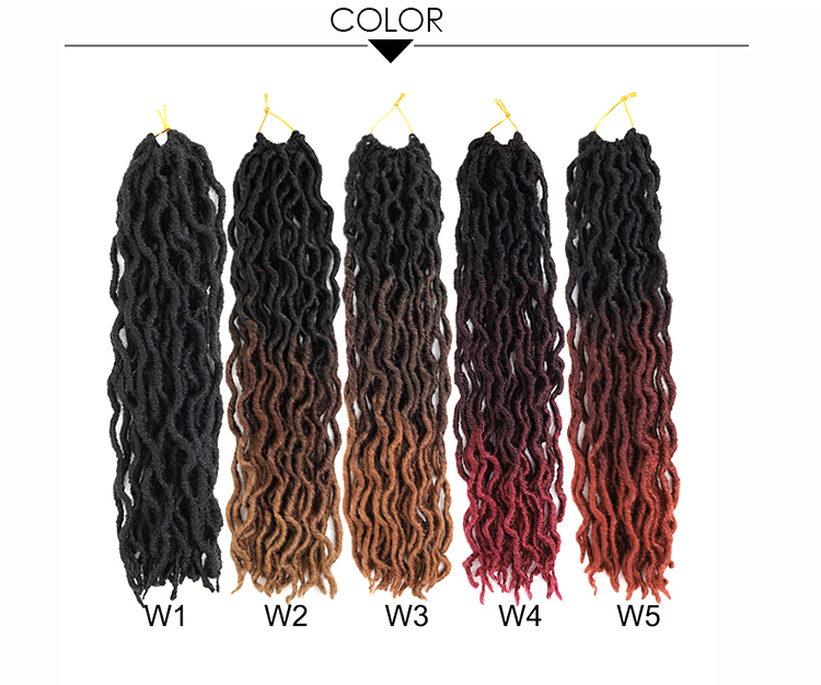 Hot Selling Wavy Gypsy Locs Crochet Hair Extension Synthetic Braiding Hair for Women Ombre Gypsy Locs