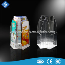Good Design Three Sides Transparent Acrylic Magazine / Newspaper / Leaflet Display Stand