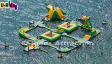 Green , Yellow Beach Inflatable Floating Water Park Rentals