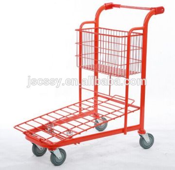 power coating warehouse cart cargo flat trolley