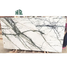 Orchid White Jade Marble Panels with Green Veins