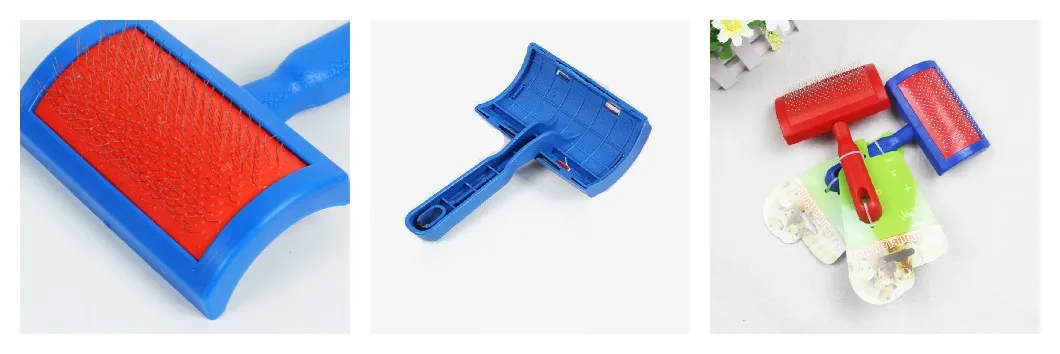 Pet Brush Painless Pet Deshedding Cat Hair Remover Stainless Steel Brush Plastic Dog Slicker Brush