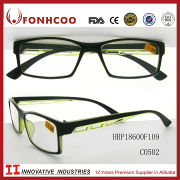 FONHCOO Newest Design Full Frame Long Temple Plastic Wholesale Acetate Reading Glasses