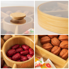 Round Bamboo Snack Pastry Storage Box