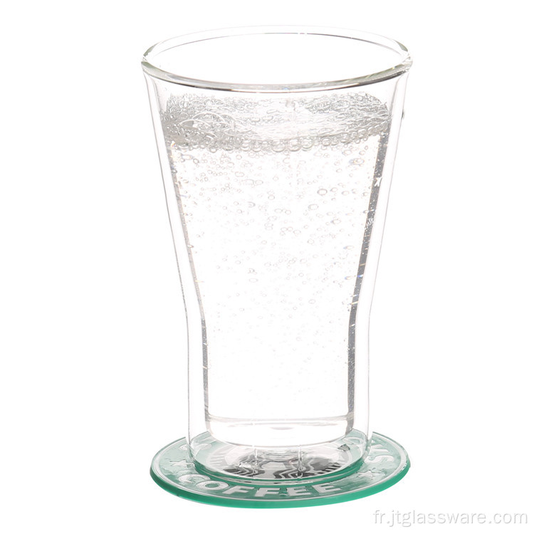 Tasse en verre borosilicaté à double paroi pour le thé vert