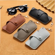 Custom Logo PU Leather Sunglasses Pouch for Eyeglasses Cases