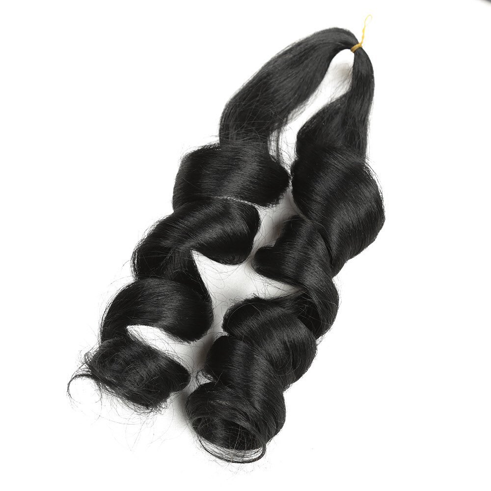 22 Inch Loose Wave Crochet Hair Wavy Synthetic Braids Hair Extensions PreStretched Braiding Hair For Black Women Spral Curl