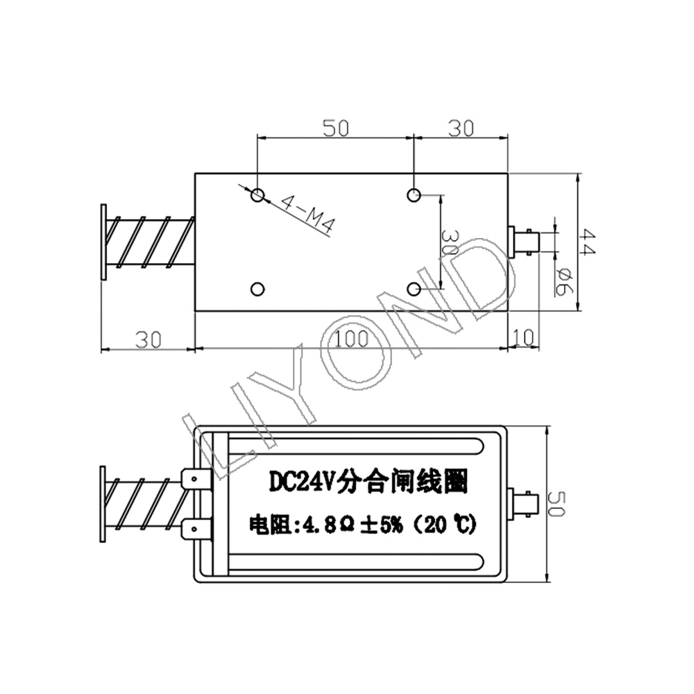 High Voltage AC DC 220V 110V  large tripping coil with customizable resistance electromagnetic coil for ZN12 circuit breaker