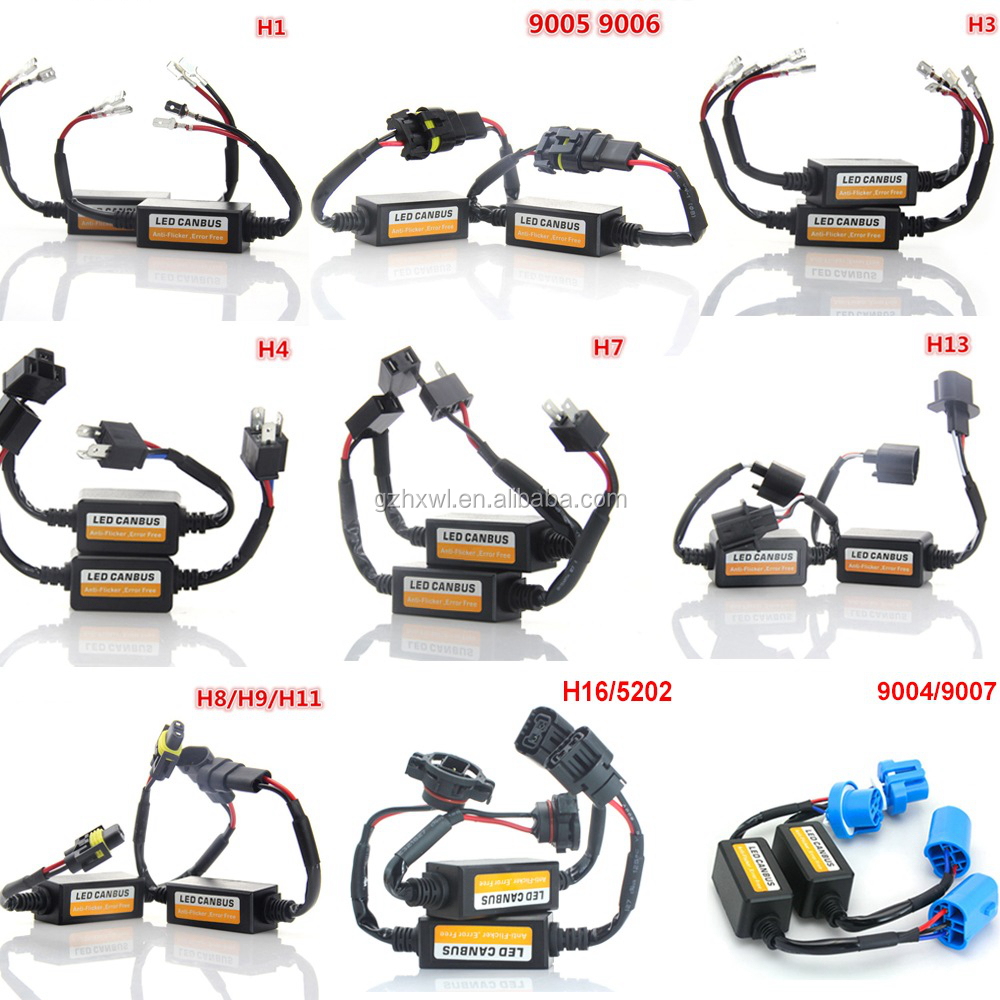 LED Headlight Decoder Resistor Canbus Error Free Anti Flicker H1 H3 H7 H11 H4