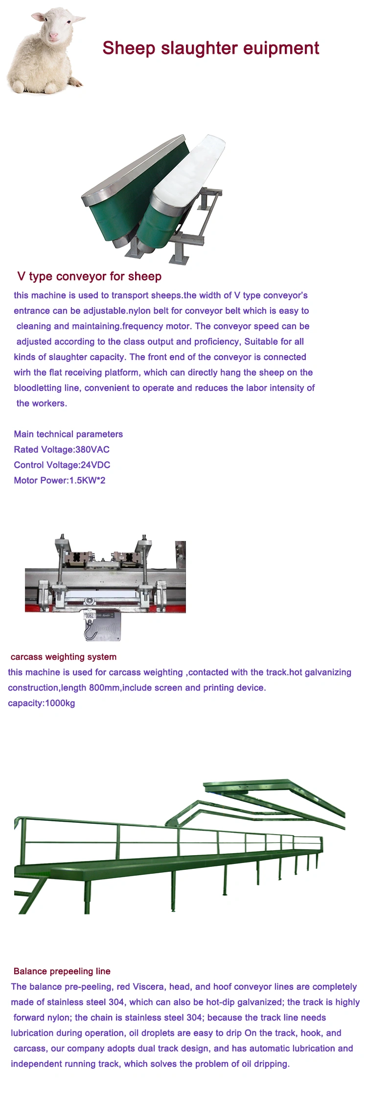 Sheep/Goat Abattoir/Slaughter Equipment for Islamic Halal Abattoir/Slaughterhouse