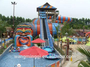 2015 new products fiberglass snake slide aqua park equipment for sale