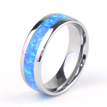 Blue Opal Inlay Tungsten Ring For Sale