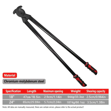 Black chrome molybdenum steel cable cutter