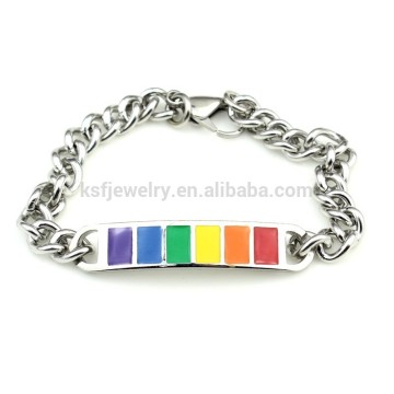 Stainless Steel Rainbow Bracelet Gay Pride Bracelet China Wholesale