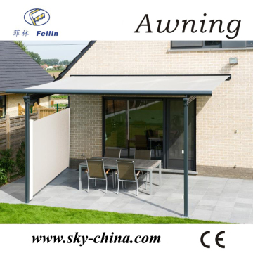 Retractable awning door entrance awning