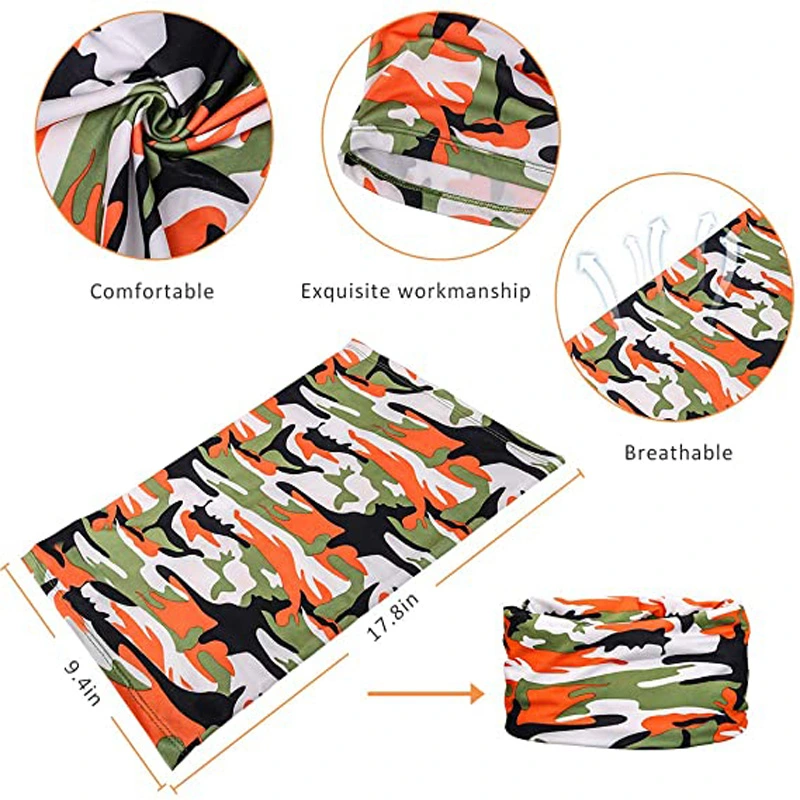 Sublimation Printed Multifunctional Polyester Face Scarf Outdoor Sports Neck Gaiter