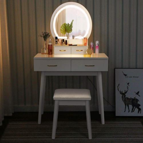 Makeup Vanity Dressing Table with Touch Screen Mirror