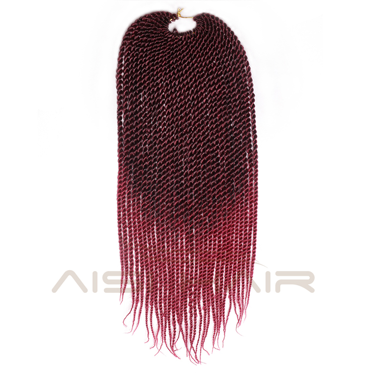 Aisi Hair Senegalese Twist Crochet Hair Ombre Brown Grey Purple Bug Synthetic Braiding Hair Extensions for Women